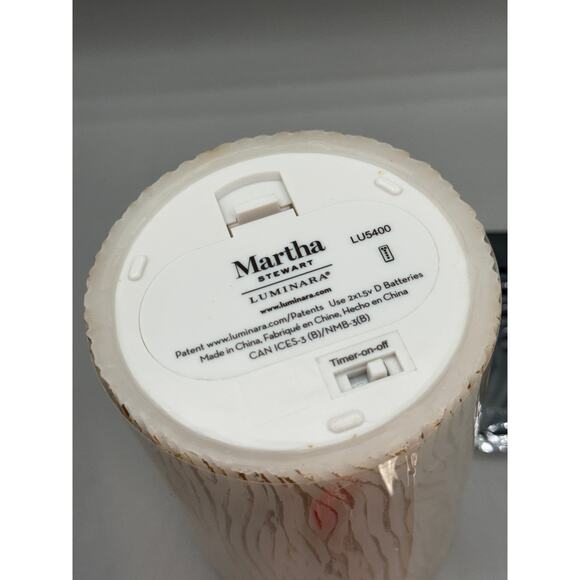 Martha Stewart x Luminara 5" Faux Wood Candle w/ Remote NEW - Picture 6 of 6